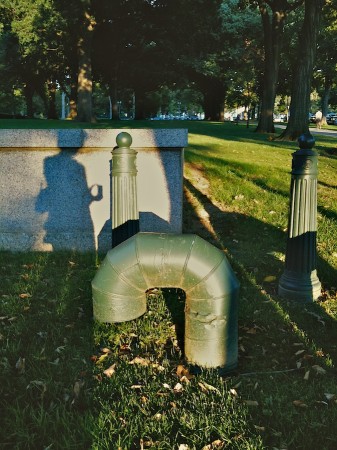 Green but not organic. | No enlargement available. Pipe and Bollards, Capitol Grounds, Washington, DC
