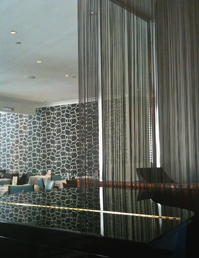 Dining room with piano