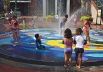 Children play in the fountain at Silver Spring, MD