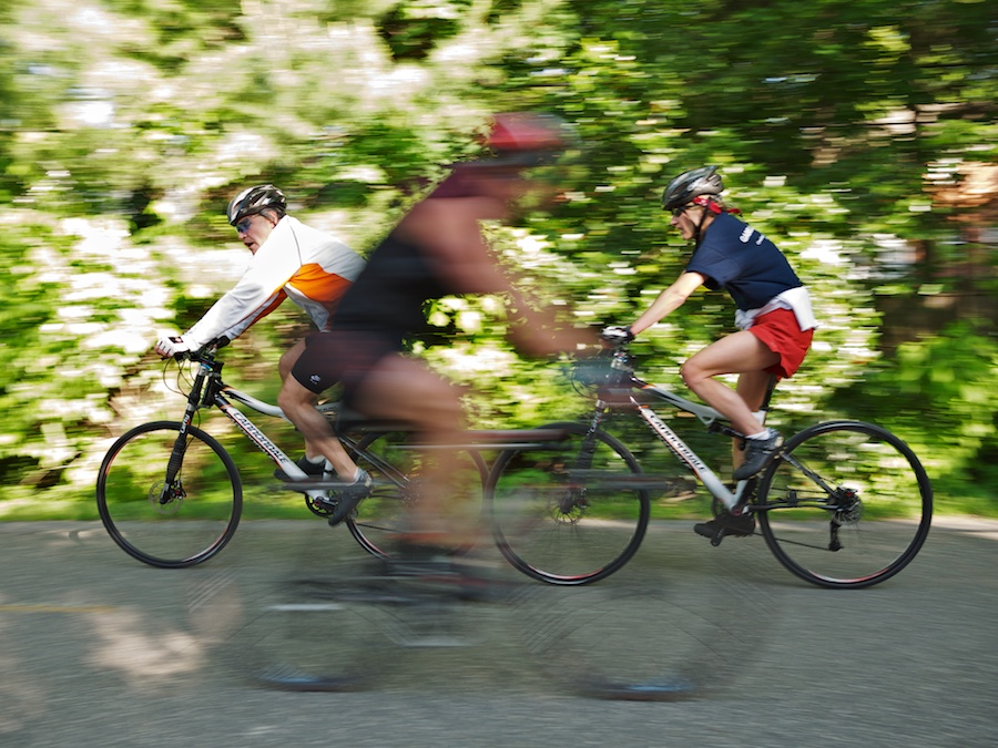 Bicyclists on the Capitol Crescent trail.
