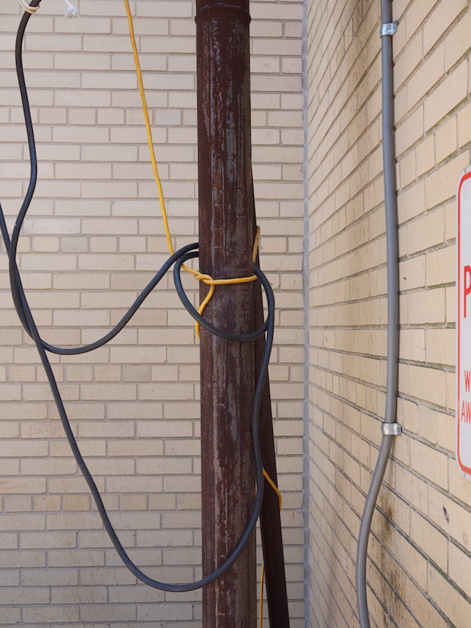 Pole and wires.