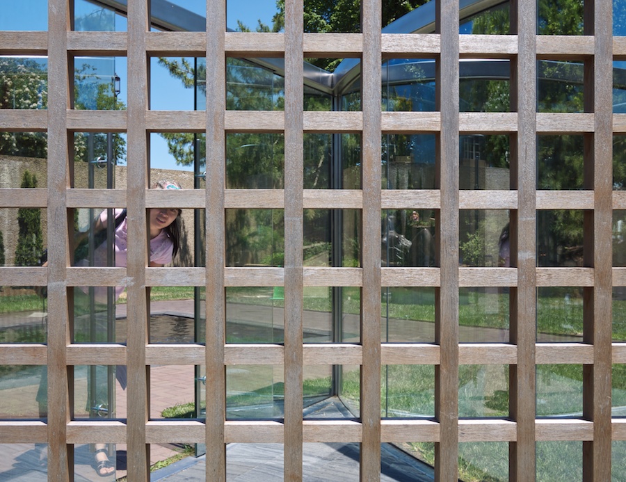 Sculpture installation at the HIrschhorn Sculpture Garden