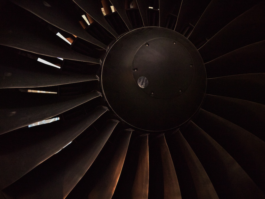 A Pratt-Whitney engine at the Air & Space Museum.