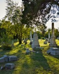 Vandalized gravestones at Holy Rood Cemetery, Georgetown, Washington DC
