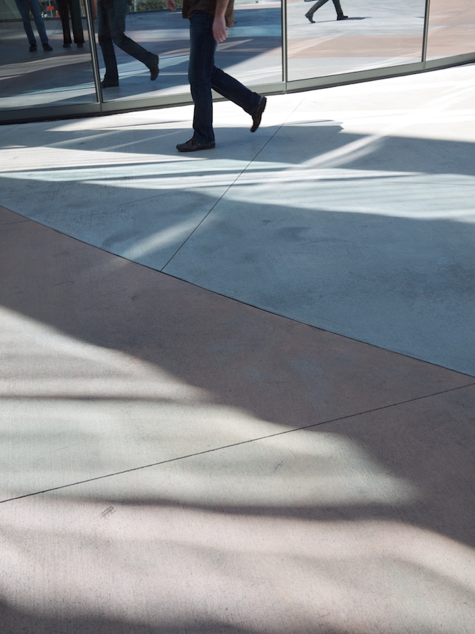 Reflections and pedestrians.
