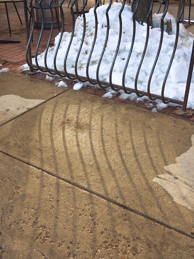 Melting snow.