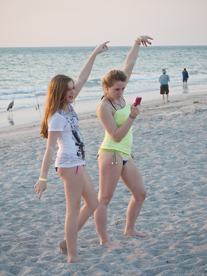 Girls posing on the beach, Captiva, FL