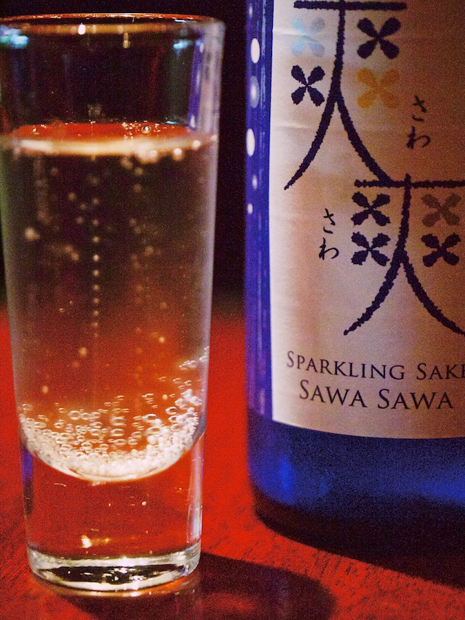 Sawa sawa sparkling sake.