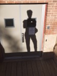 Shadow on door.