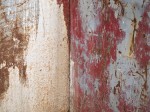 Distressed metal surfaces.