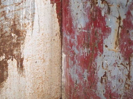 It's hard to read anything when the print is so small! | Click to view larger. Distressed metal surfaces.