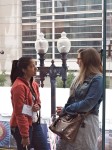 Two women conversing at TEDxMidAtlantic