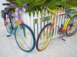 Colorfully painted bicycles, decorated with beads, Key West, FL