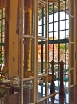 Framed windows and mirrors.