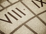 Pavement sundial, detail.
