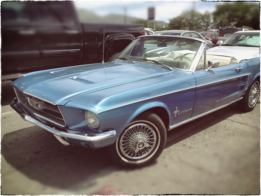 Vintage blue Mustang, ABQ