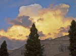 Sunset-lit cloud over the Grove Arcade, Asheville, NC