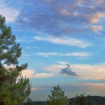 Evening sky with small cloud, Asheville, NC