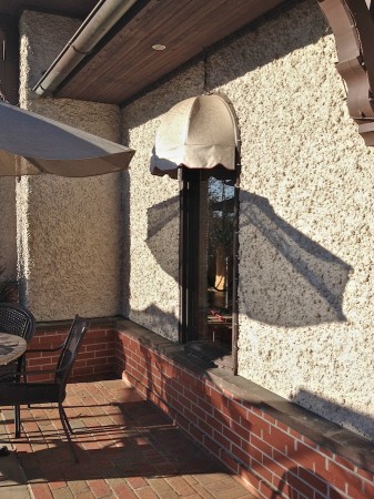 Patio furniture and exterior wall, Antler Village, Biltmore Estate, Asheville, NC