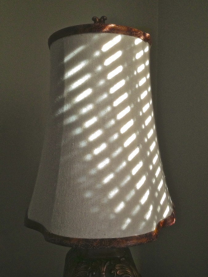 Lampshade with shadow pattern.